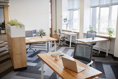 Modern open-plan office kept clean by a professional commercial cleaning service