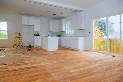 Newly finished kitchen and open living space after a post construction cleaning in Las Vegas